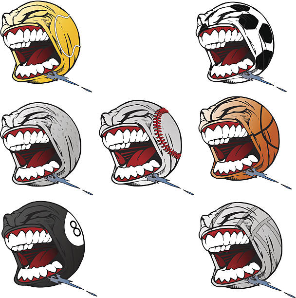 ilustrações, clipart, desenhos animados e ícones de gritando sports bolas - tennis ball american football football