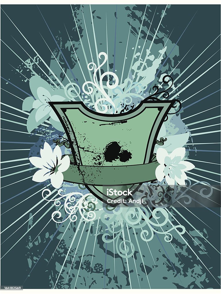Fond Floral Shield - clipart vectoriel de Abstrait libre de droits