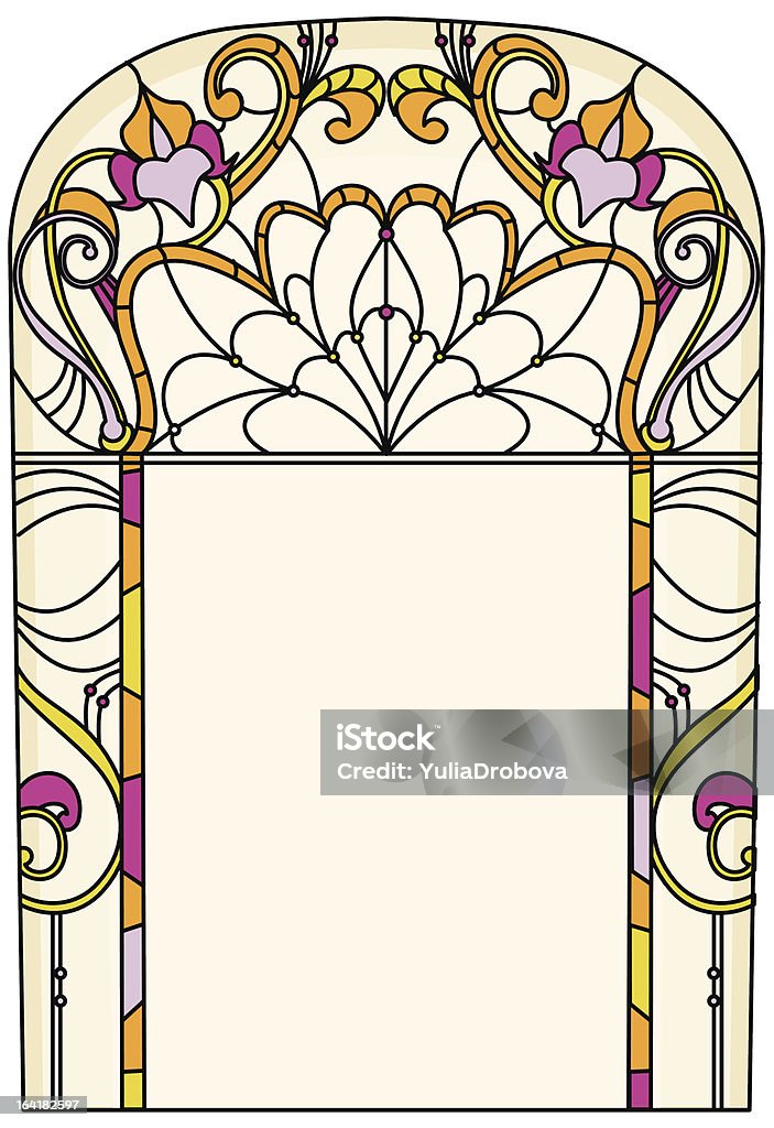 Elegant design for vitrail/stained glass "ZIP inc. CDRX3, AI8, JPEG high res." Glass - Material stock vector