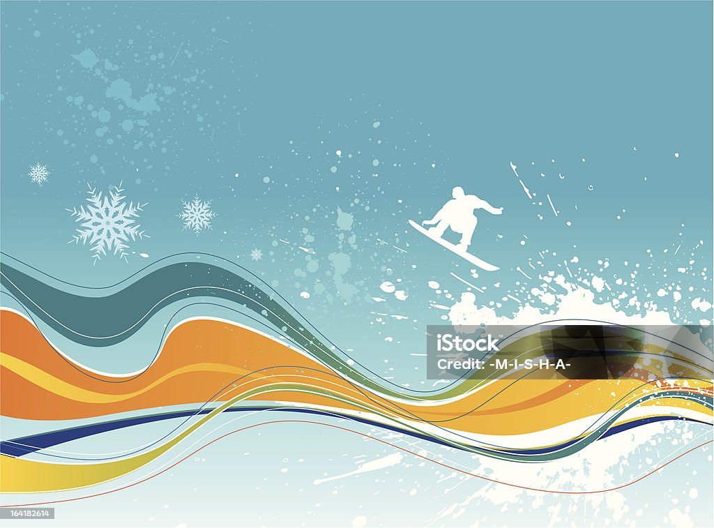 Fundo abstrato de inverno - Vetor de Prancha de snowboard royalty-free