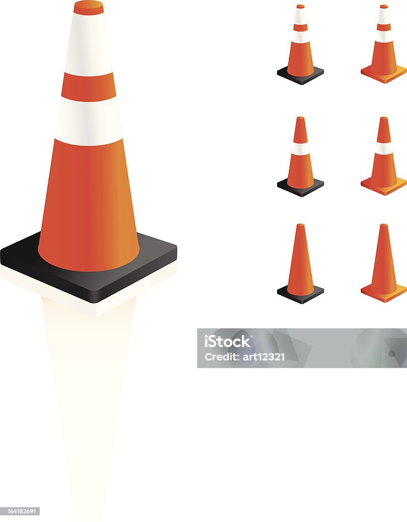 Conjunto de ícones de cone de tráfego - Royalty-free Indústria de construção arte vetorial