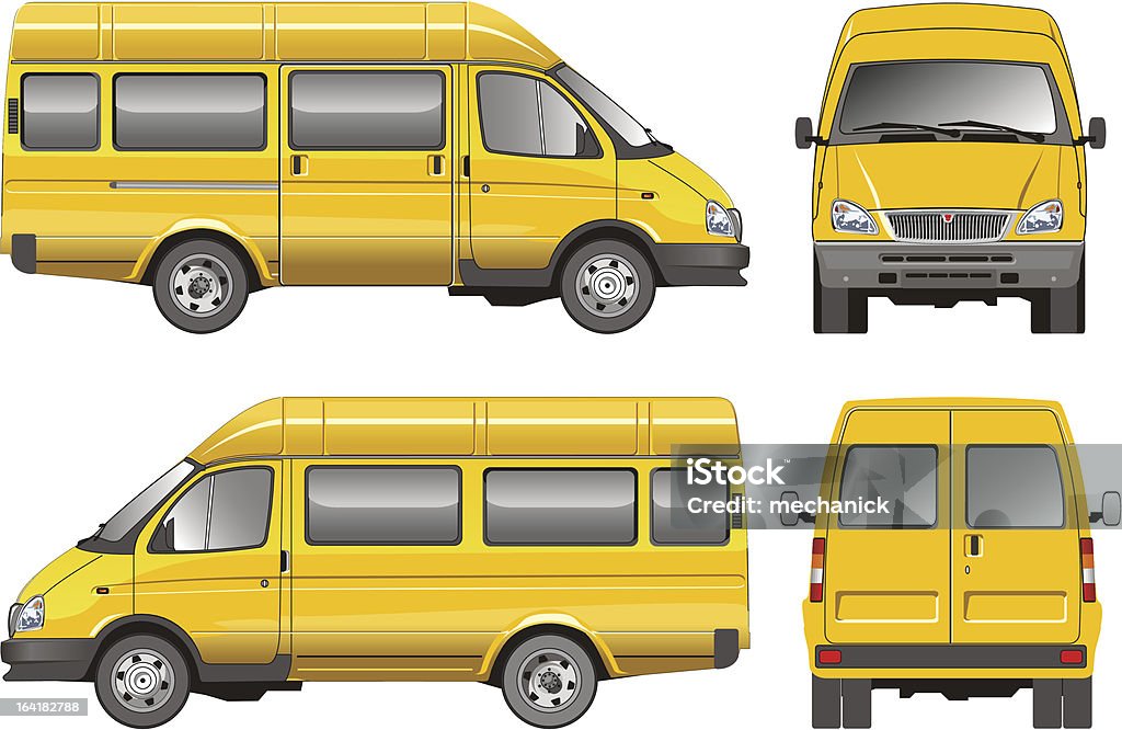 Amarelo Van de passageiros - Vetor de Esboço royalty-free