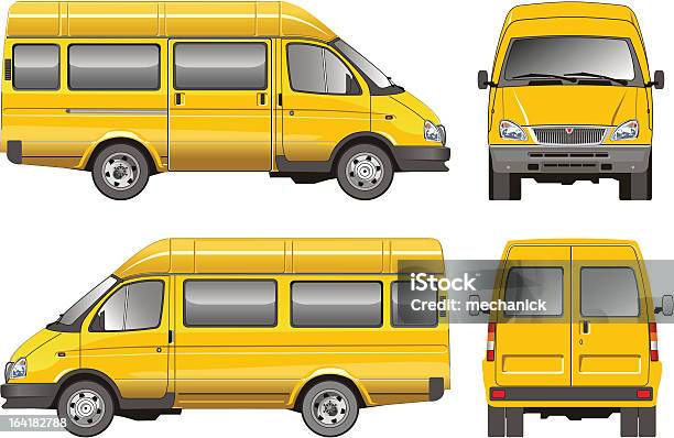Vetores de Amarelo Van De Passageiros e mais imagens de Esboço - Esboço, Mini Van, Amarelo