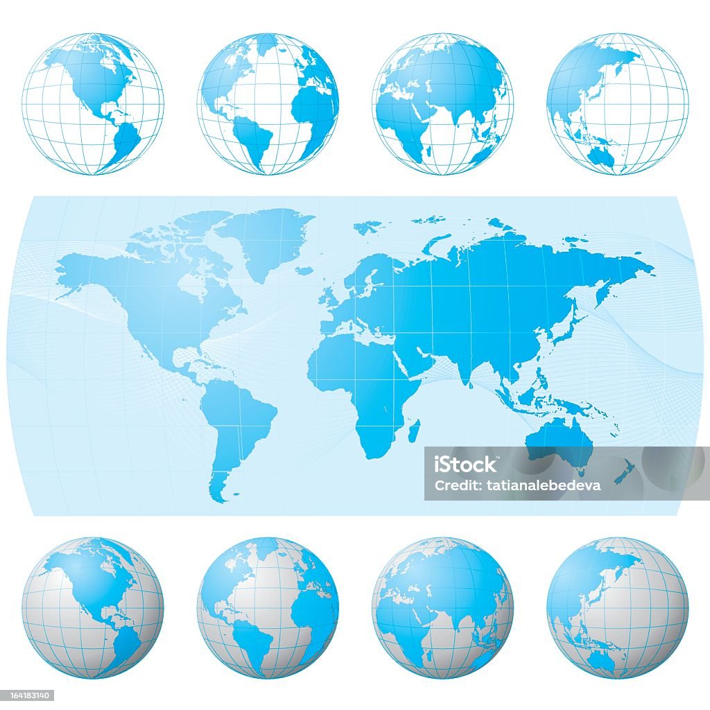 Globe-set - Lizenzfrei Afrika Vektorgrafik