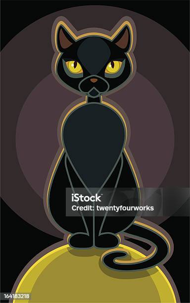 Chat Noir Vecteurs libres de droits et plus d'images vectorielles de Animaux de compagnie - Animaux de compagnie, Assis, Chance