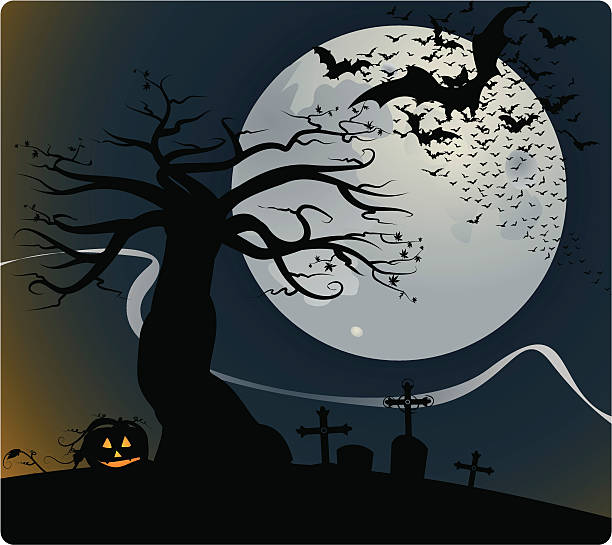 ilustrações de stock, clip art, desenhos animados e ícones de dia das bruxas - cemetery grave halloween non urban scene