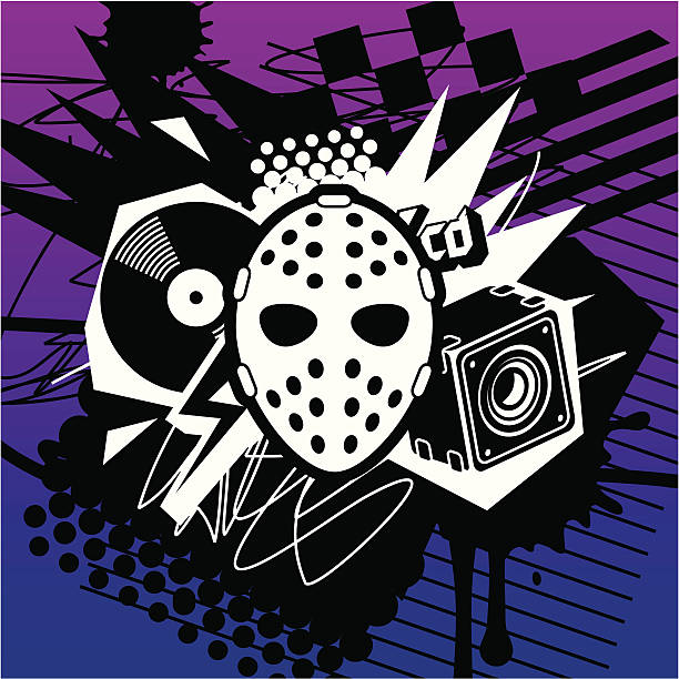 brudny beat - hockey mask audio stock illustrations