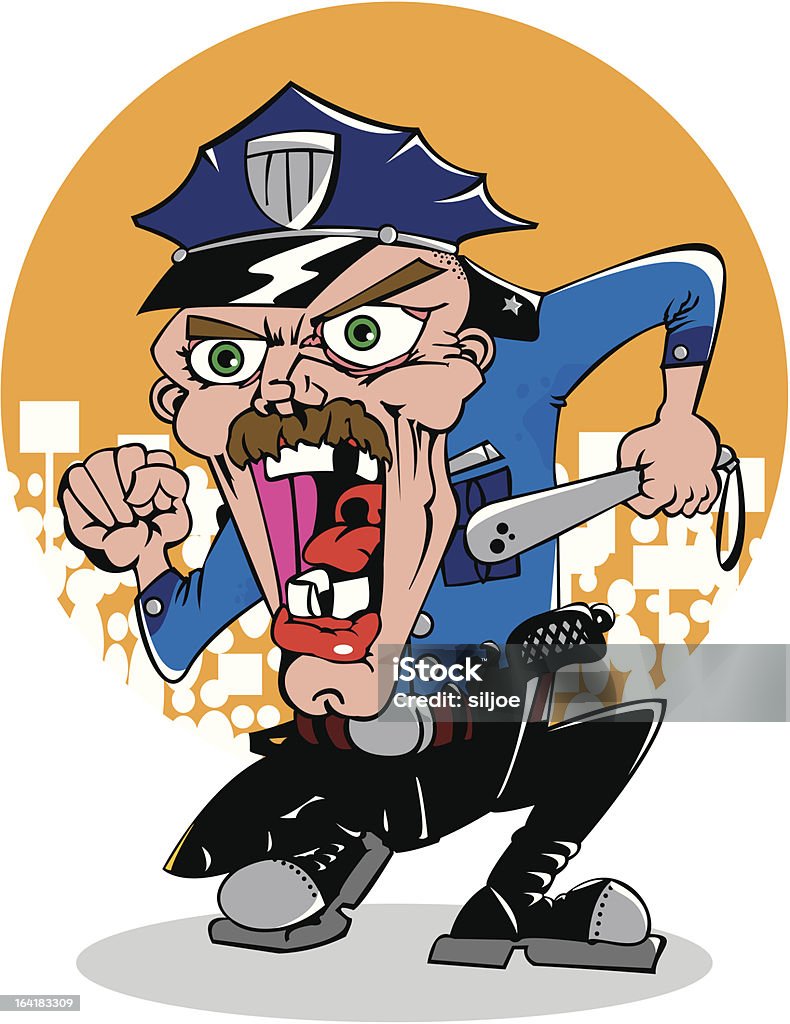 Angry Cop Vector Policeman Stock Illustration - Download Image Now - Activity ...