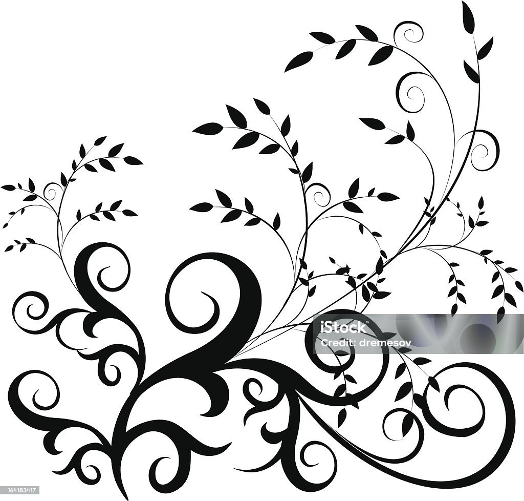 floral ornament Black And White stock vector