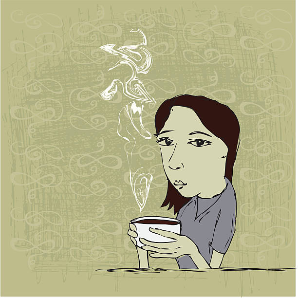 Femme avec café - Illustration vectorielle