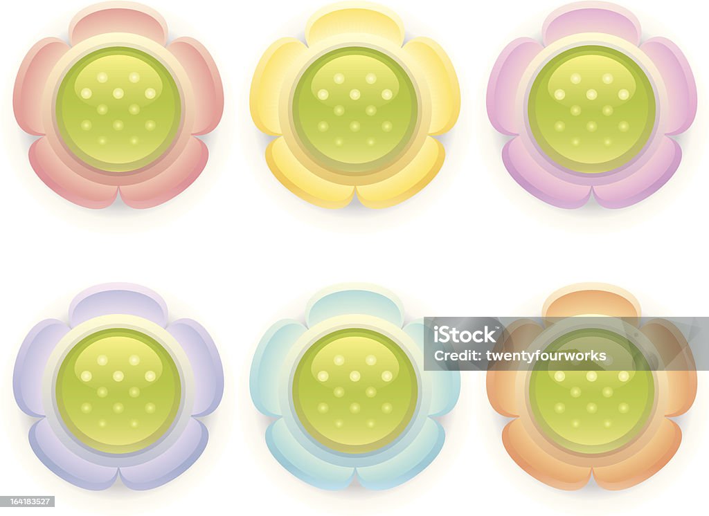 Flower Icons 6 Colorful flower icons Blue stock vector