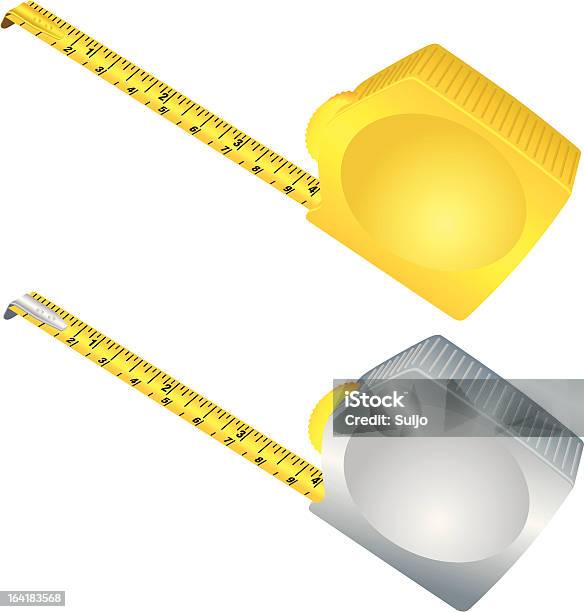 Vetores de Medir Quadrados e mais imagens de Fita métrica - Fita métrica, Acessório, Amarelo