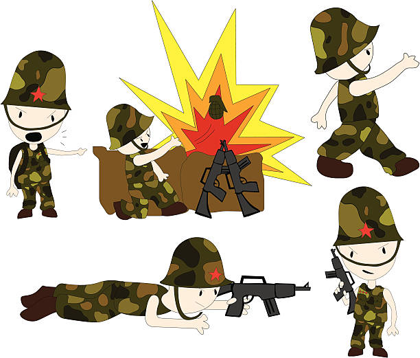 전쟁 히어로스 - sergeant army pointing armed forces stock illustrations