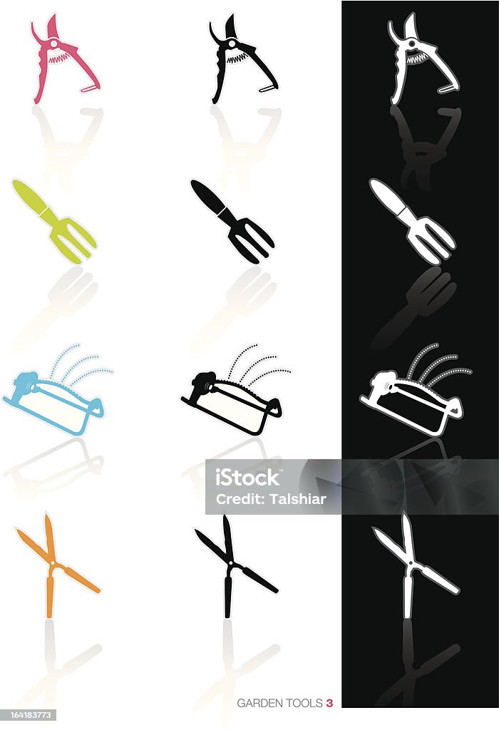 Icônes d'outils de jardin - clipart vectoriel de Arroseur automatique - Jardin libre de droits