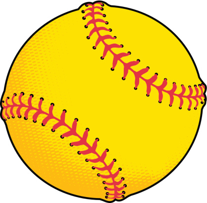 Yellow softbal or baseball.  EPS, CS2 and JPG