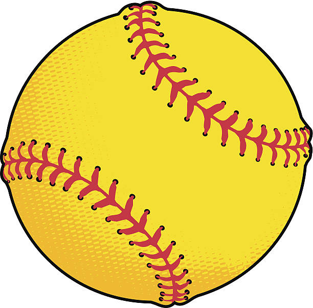 Yellow Softball Yellow softbal or baseball.  EPS, CS2 and JPG softball ball stock illustrations