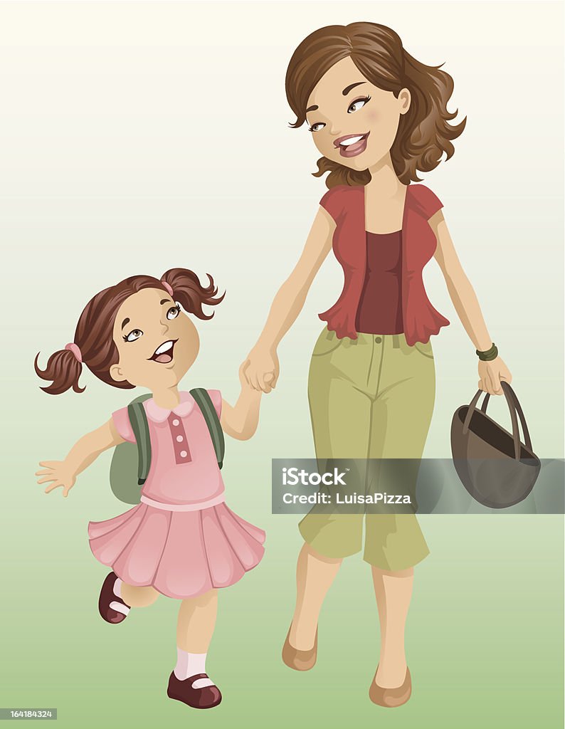Mother Daughter Stock Illustration - Download Image Now - Bonding, Cartoon,  Child - iStock