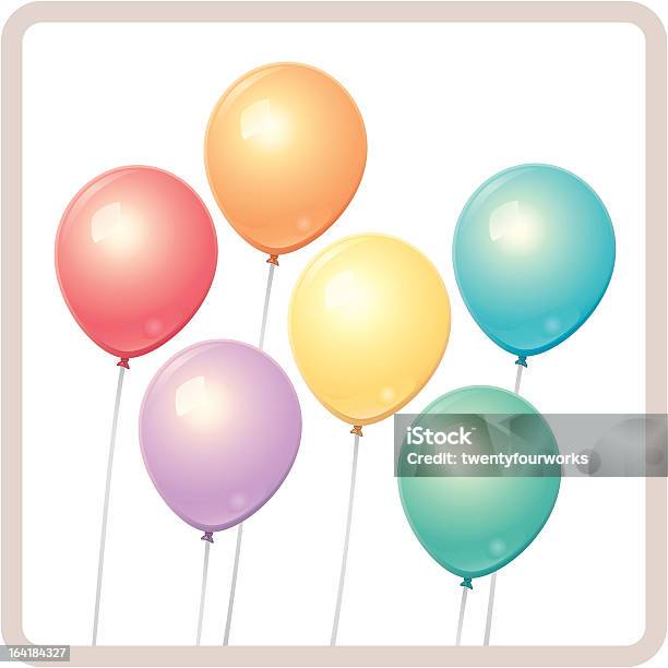 Farbe Ballons Stock Vektor Art und mehr Bilder von Auf und ab springen - Auf und ab springen, Band, Biegung