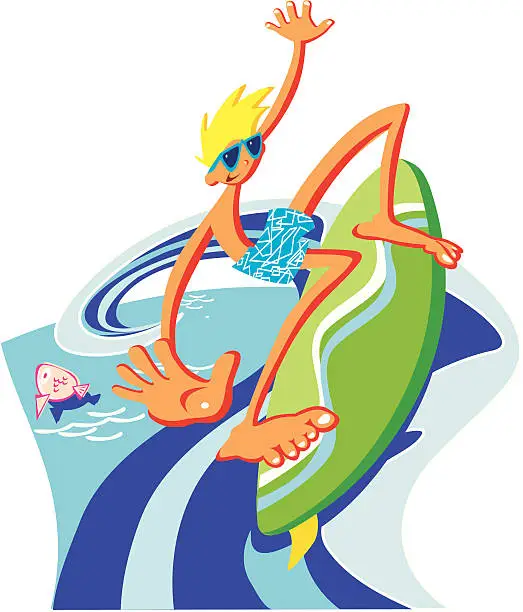Vector illustration of Surfer