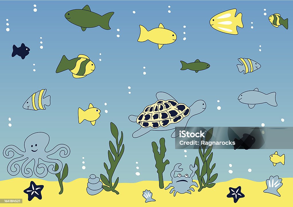 Oceano e sea life - arte vettoriale royalty-free di Acqua