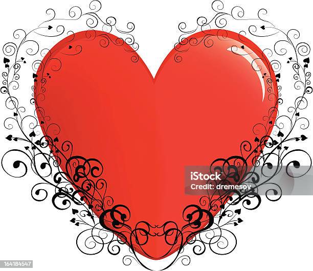 Ilustración de En Forma De Corazón De San Valentín y más Vectores Libres de Derechos de Abstracto - Abstracto, Amor - Sentimiento, Arte y artesanía