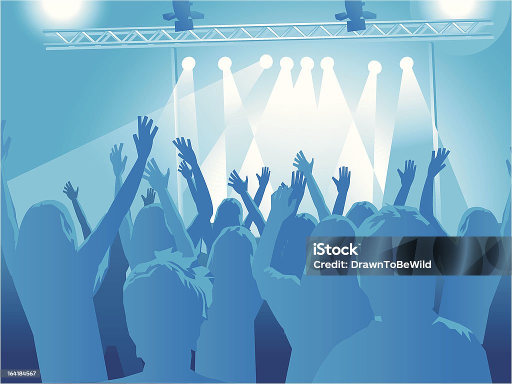 Multidão em um concerto de rock - Royalty-free Andar por Cima da Multidão arte vetorial