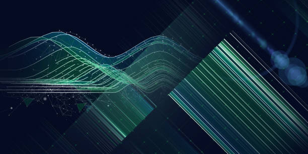 istock Abstract  background polygonaly  wavy  in web grid with blurred lines on dark blue. Big Data. Technology  wireframe interlacement concept in virtual space. Banner for business, science and technology data analytics. 1641851383