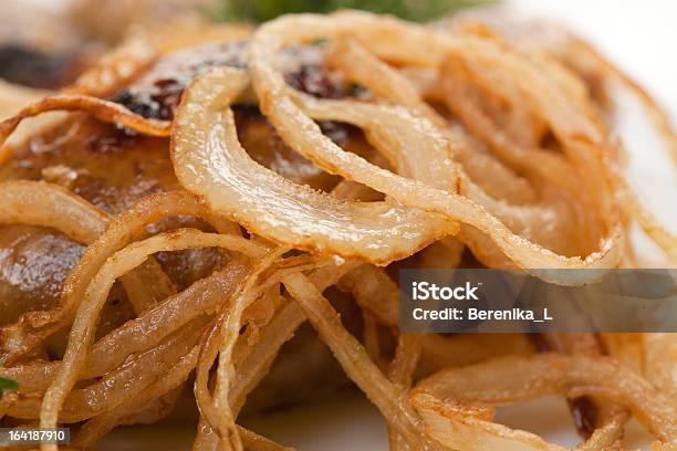 Roasted Meat Whith Onion Stock Photo - Download Image Now - Close-up, Color Image, Cut Out