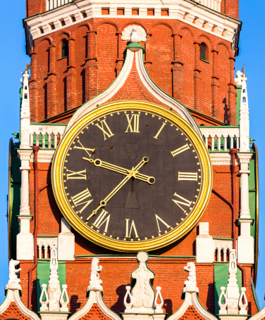 Kremlin chimes of the Spassky Tower of the Kremlin, Moscow. Kremlin chimes set on the Spasskaya tower of the Kremlin. Watches have always been the main clock of the state - in Russian Empire and then the Soviet Russia, and today - the Russian Federation.