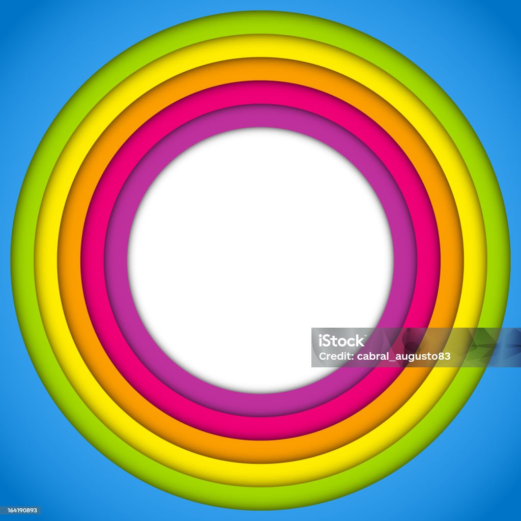 Fronteira de círculo de arco-íris com cores néon - Royalty-free Abstrato arte vetorial