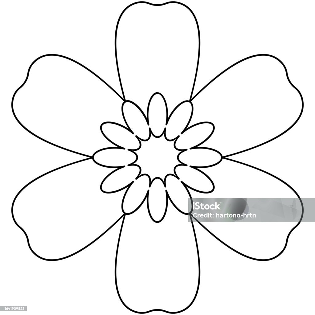 Flowey Line Design Flower Line Art Design Element With Floral Theme Stock Illustration ...