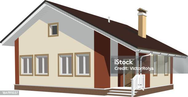 Dipinto Casa In Sfumature Di Marrone - Immagini vettoriali stock e altre immagini di Affari - Affari, Affari finanza e industria, Architettura