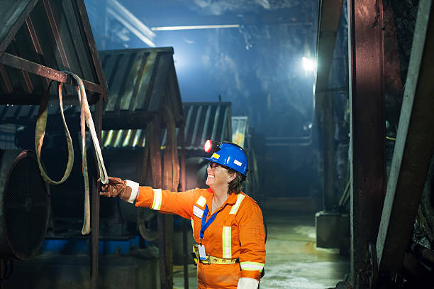Woman Mine Worker stock photo