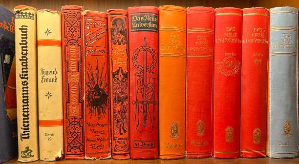 Old books in a row