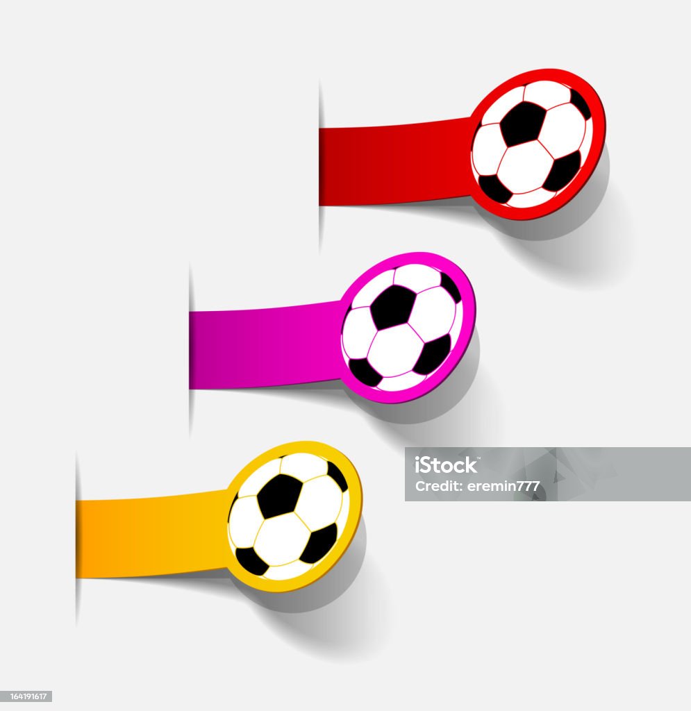 sticker with picture of a soccer ball sticker with picture of a soccer ball. Eps10. Image contain transparency and various blending modes. Bookmark stock vector