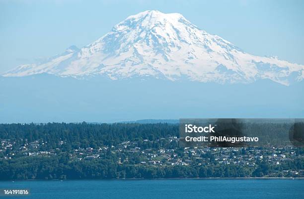 Mount Rainier In Stato Di Washington - Fotografie stock e altre immagini di Acqua - Acqua, Albero, Ambientazione esterna