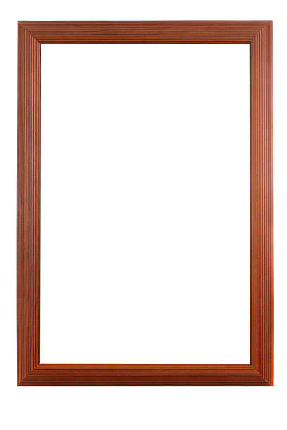istock Brown wooden frame with stripes 164192852