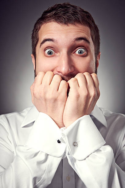 istock excited man have a fear of something 164193039