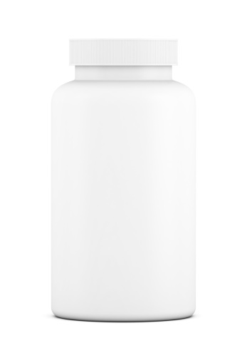 Pill Bottle Isolated on White Background.