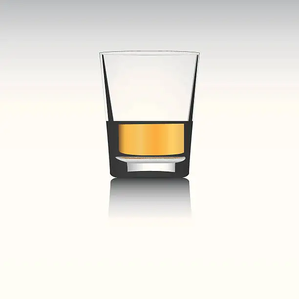 Vector illustration of 3D vector whisky glass..separated layers..editable..