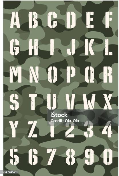 Military Font Stock Illustration - Download Image Now - Abstract, Ammunition, Animal Markings