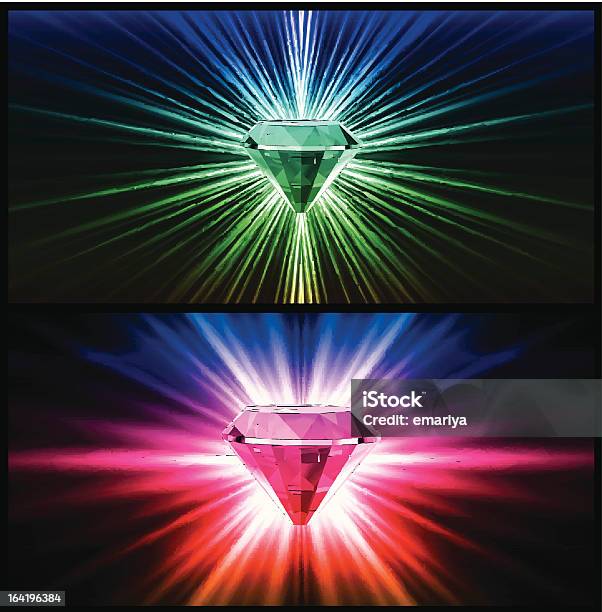 Zwei Bunte Diamanten Auf Hellem Hintergrund Vektor Eps10 Stock Vektor Art und mehr Bilder von Beleuchtet