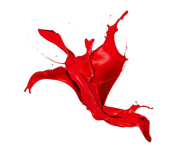 istock Red splash of paint on white scene 164198070