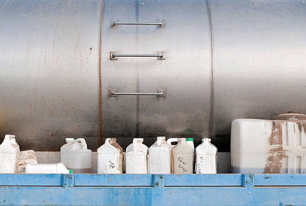 istock Herbicide containers on side of truck 164198162