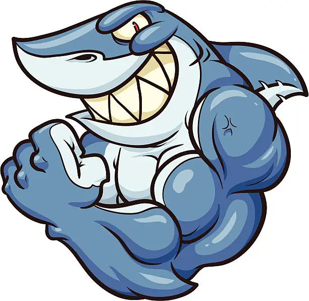 Vector illustration of Shark mascot