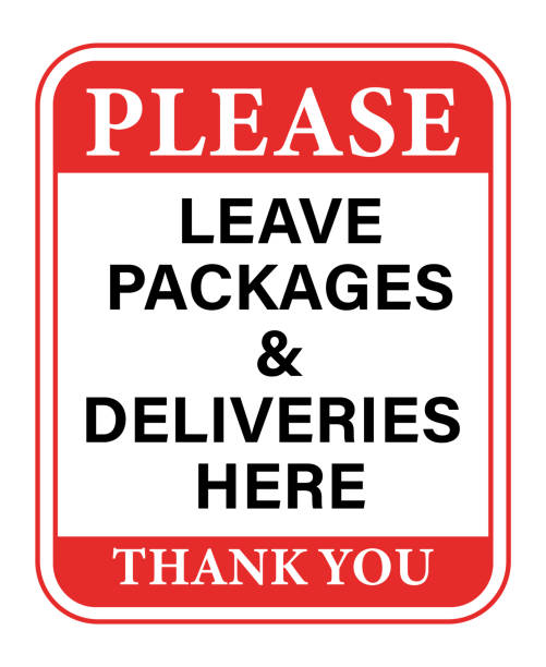 Cartello in metallo con scritta Please Leave Packages In The Box, 20