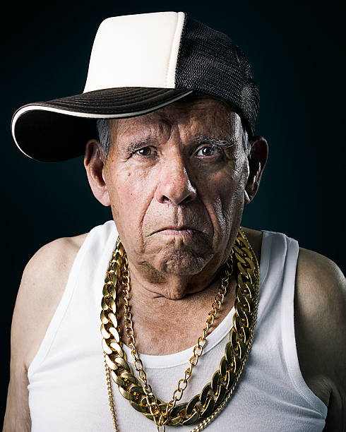 verleiht - bling bling hip hop grandfather rap stock-fotos und bilder