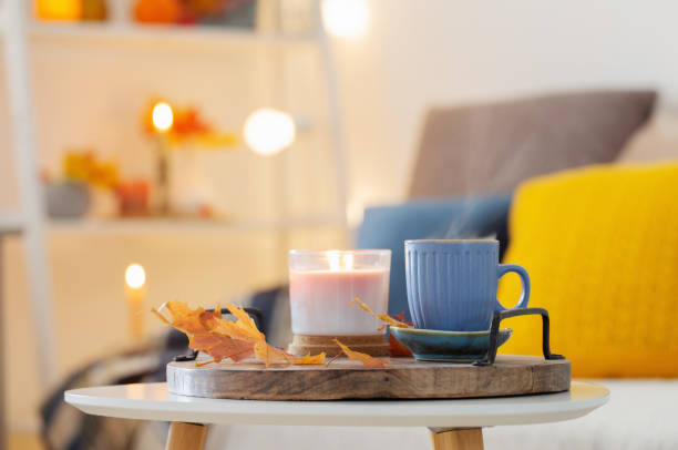 istock cup of coffee in cozy interior with autumnal decor 1642002368