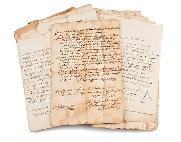 旧の写本 - vellum document retro revival manuscript ストックフォトと画像