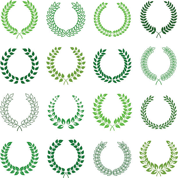 vector collection of laurel wreaths vector art illustration